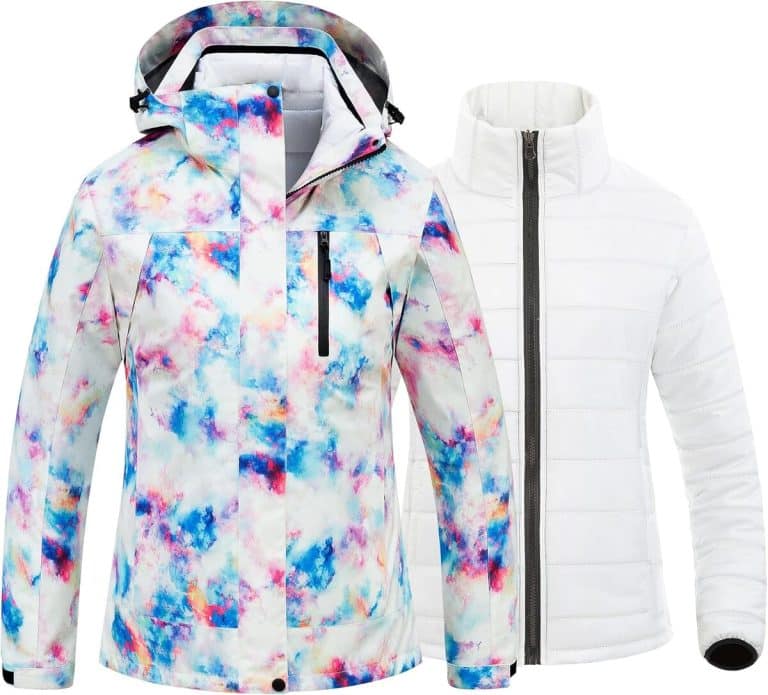 GEMYSE Veste De Ski Femme Imperméable Et Coupe-Vent – Manteau D'Hiver Chaud Avec Capuche, Parfait Pour Ski, Randonnée Et Neige