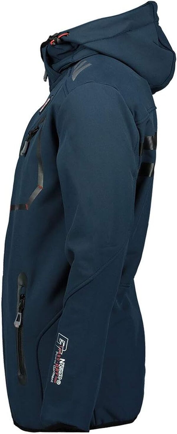 Geographical Norway Royaute Men Distribrands - Veste Softshell Homme Impermeable - Manteau Respirant À Capuche Outdoor - Blouson Coupe Vent Tactique Resistant Hiver