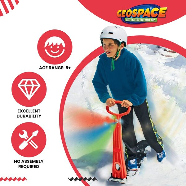 Geospace Original LED Skooter Planche à Neige Pliable pour Snowboard Couleurs Assorties (Rouge, Vert ou Bleu)