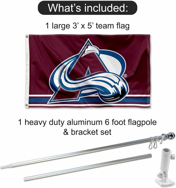 WinCraft Colorado Avalanche Flag Pole and Bracket Set