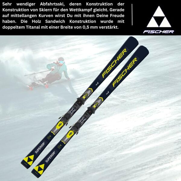 Skis alpin On-Piste-Rocker - Fischer RC4 Superior TI AR - Avec fixation RC4 Z11 Z3-11 - Modèle 2024 - Ski de piste - Convient pour les professionnels