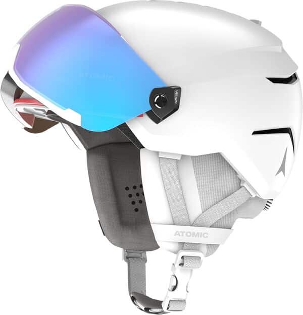 Atomic Casque de Ski stéréo Savor Visor avec visière - Absorption maximale des Chocs - Système de Ventilation Active Aircon - Miroir de qualité supérieure pour Une Vision Claire