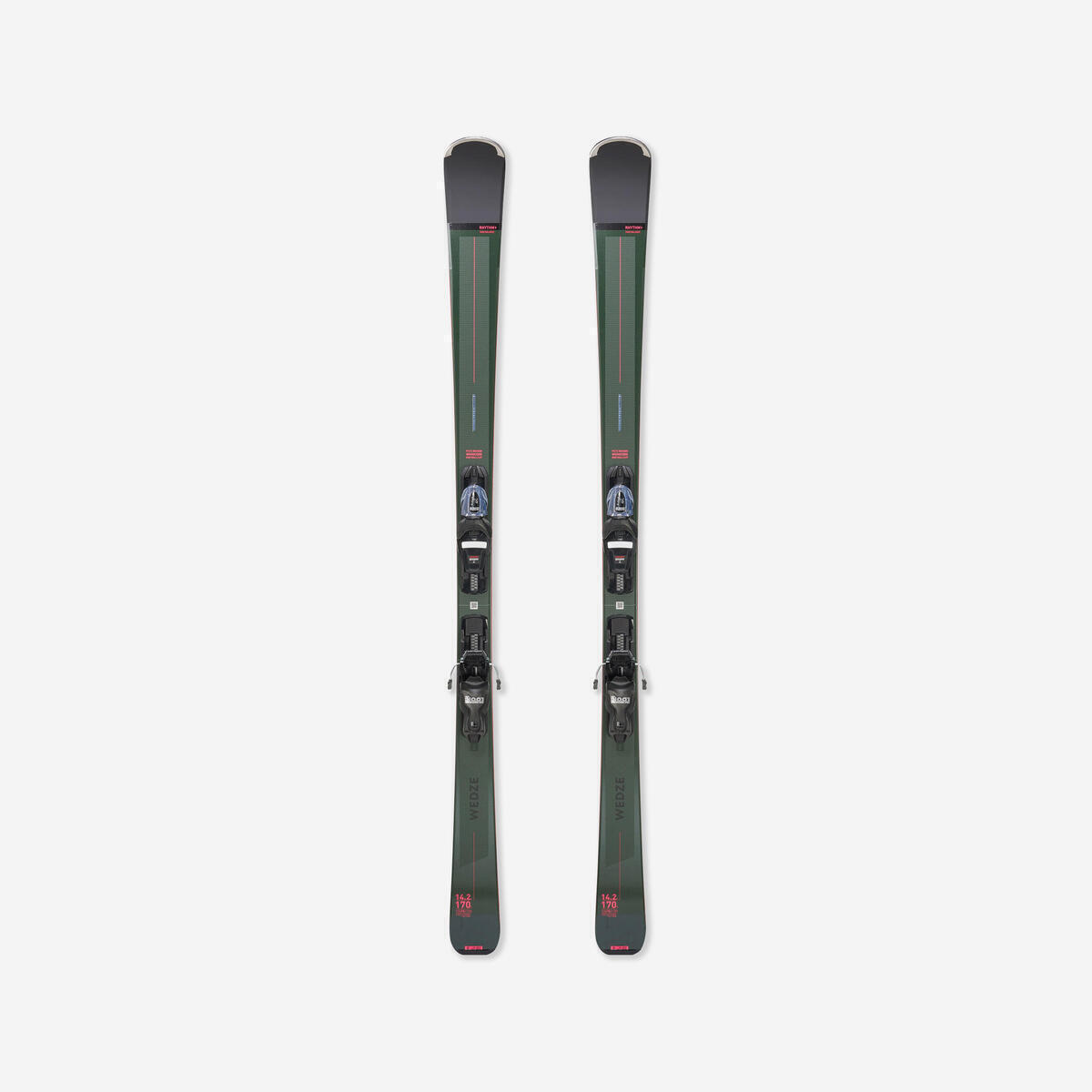 Test des skis homme Boost 580 kaki rose de Decathlon